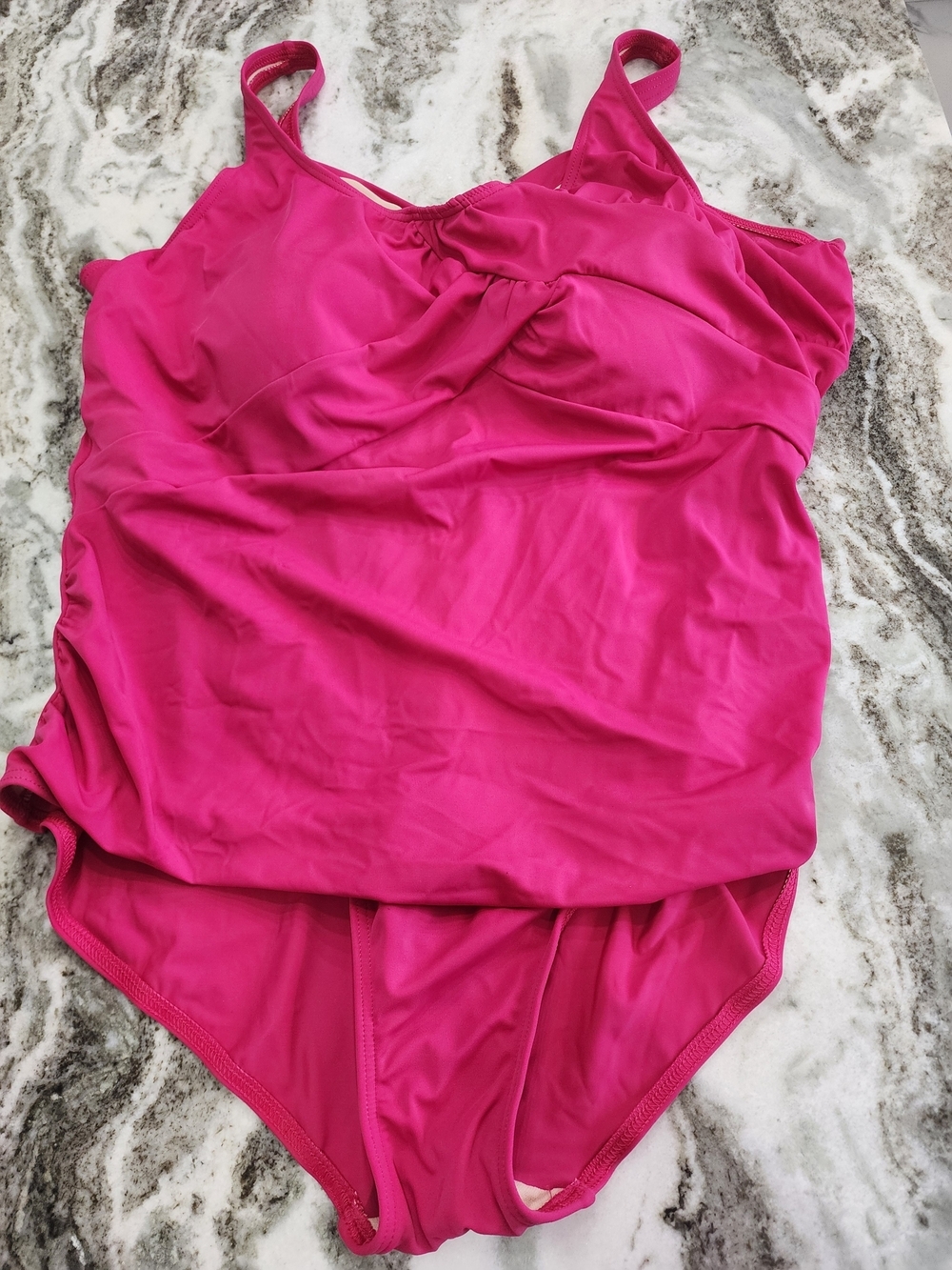 Fuchsia Pink Women's One-Piece Swimsuit with Built-In Support